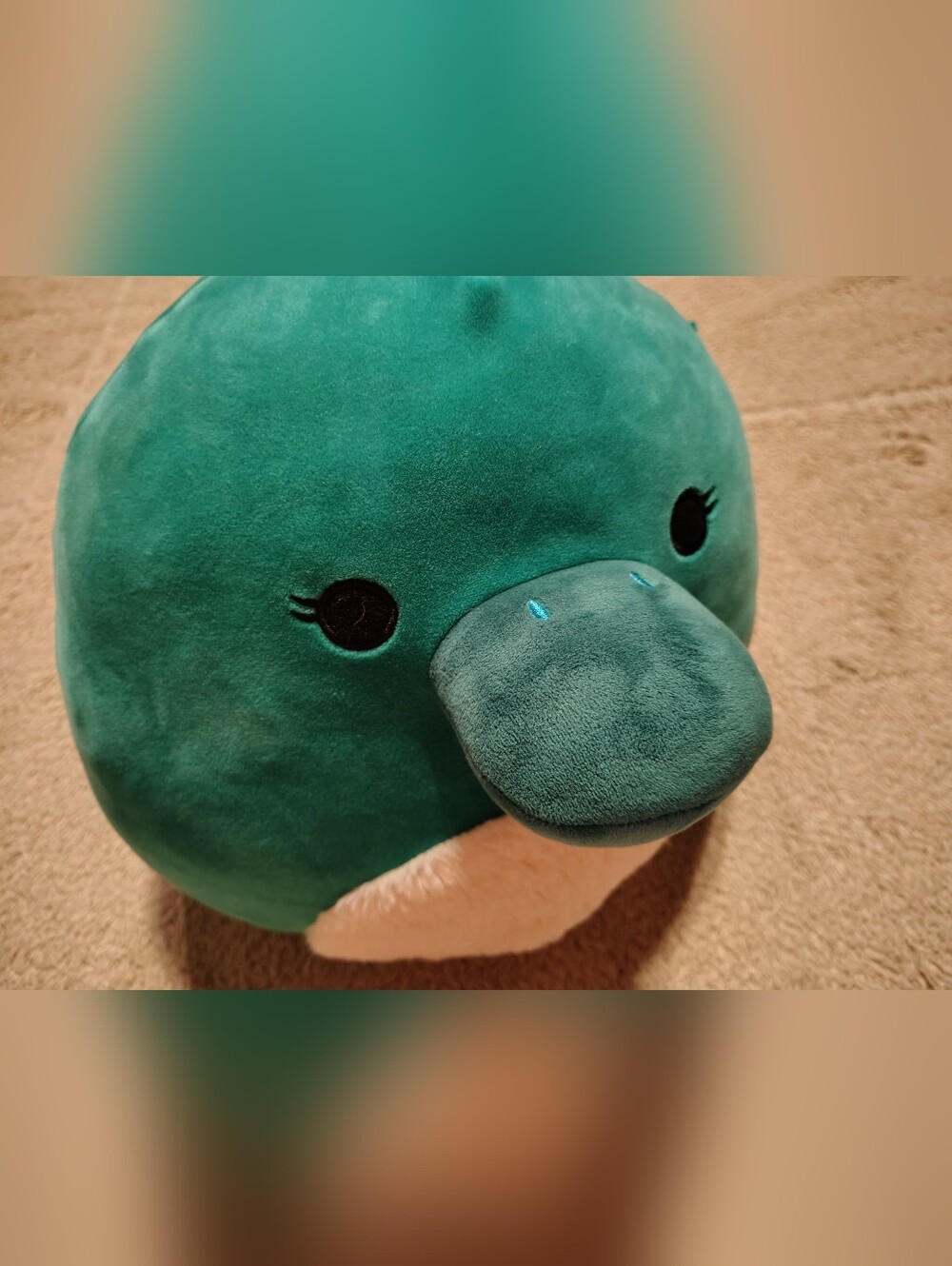 Squishmallows Selassi The Green Platypus XL 14 Inch Plush Pillow Toy EUC Clean